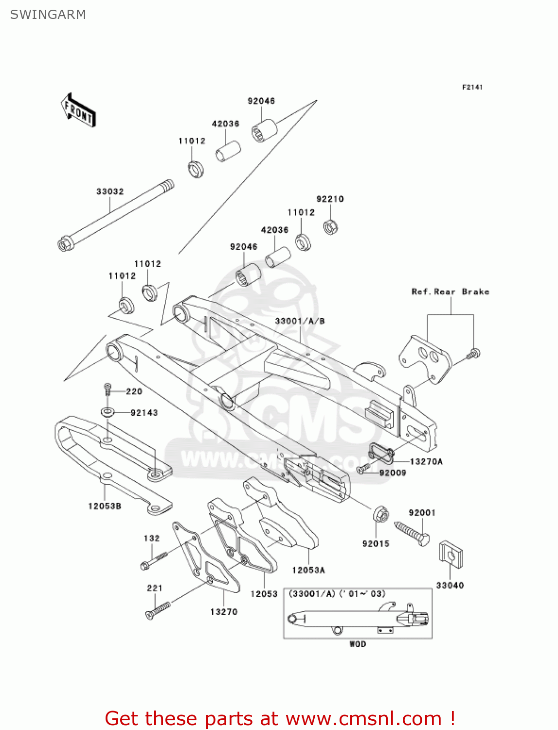 SWINGARM KX100-D2 KX100 2002 USA CANADA