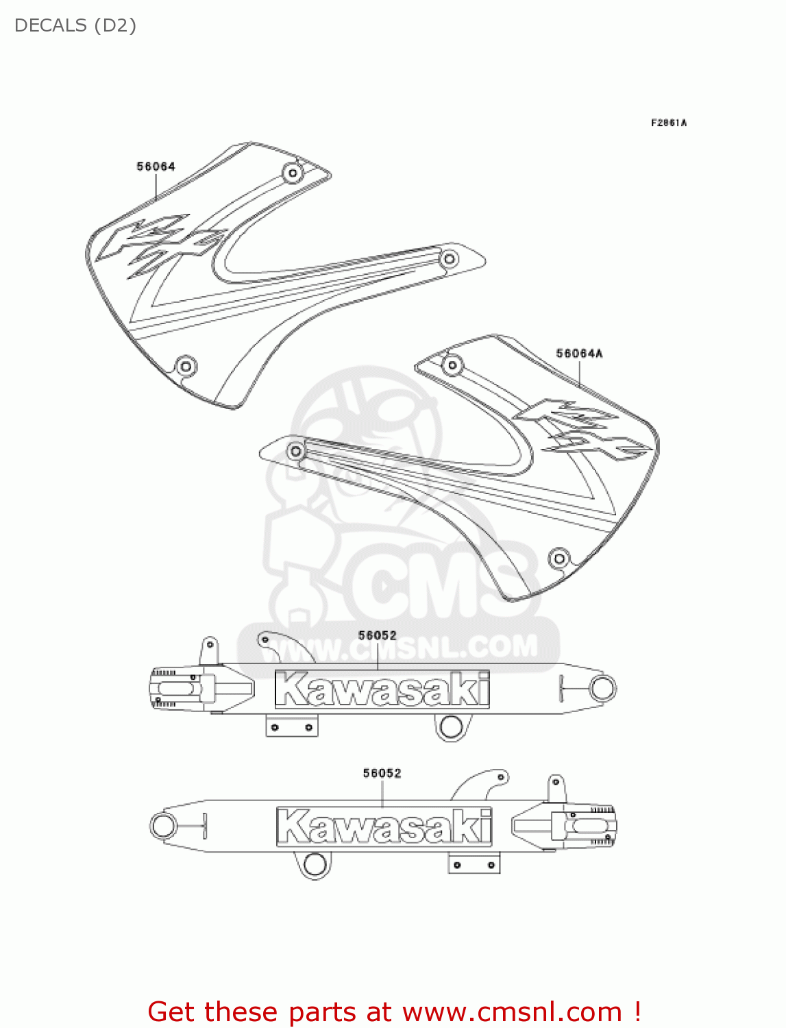 DECALS (D2) KX100-D2 KX100 2002 USA CANADA