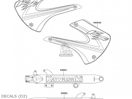 DECALS (D2) - KX100-D2 KX100 2002 USA CANADA