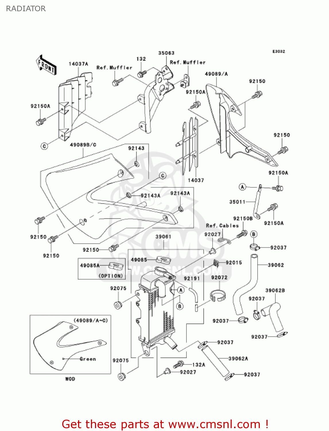 RADIATOR KX100-D3 KX100 2003 USA CANADA