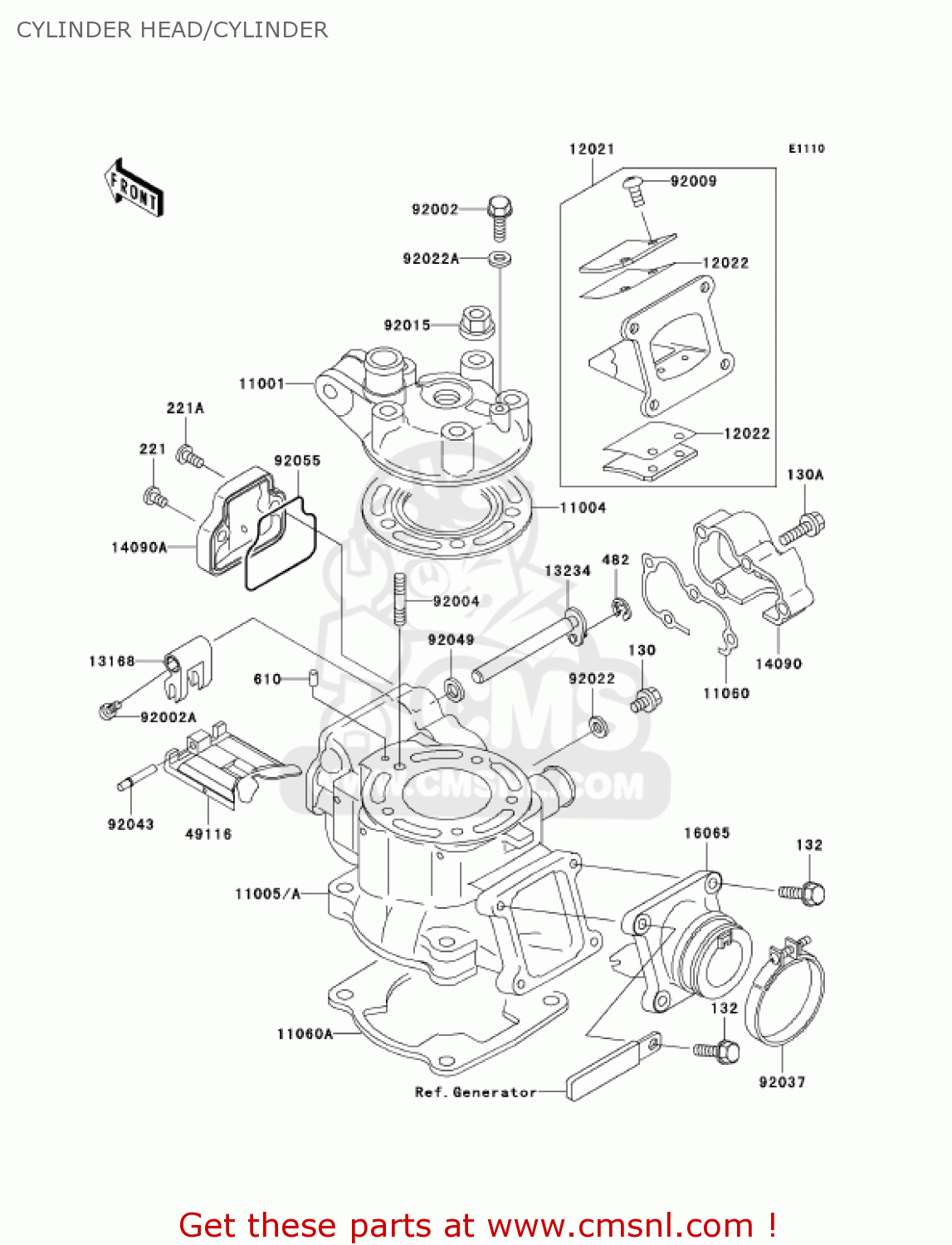 CYLINDER HEAD/CYLINDER KX100-D3 KX100 2003 USA CANADA