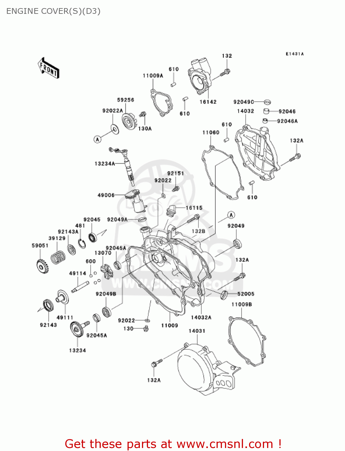 ENGINE COVER(S)(D3) KX100-D3 KX100 2003 USA CANADA