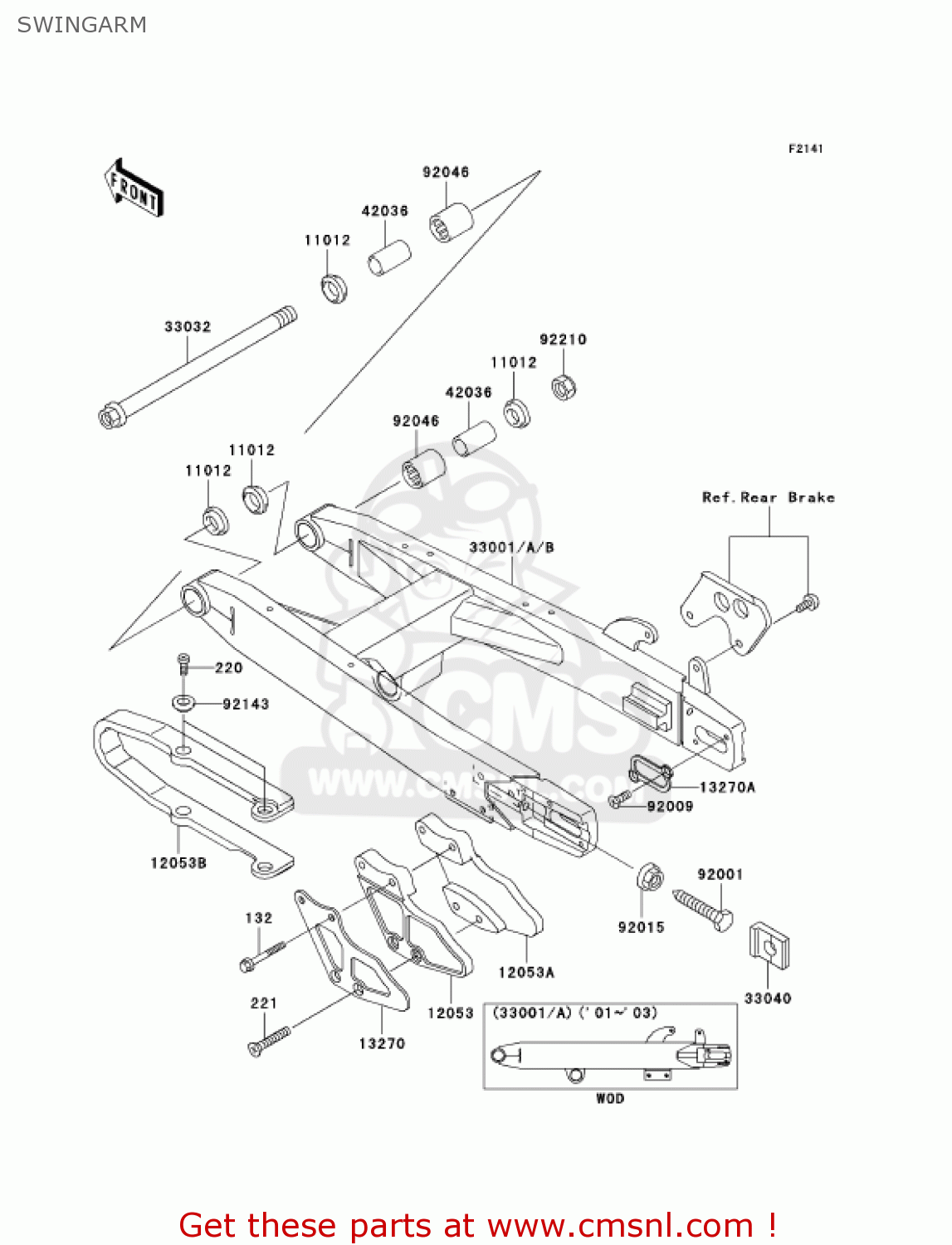 SWINGARM KX100-D3 KX100 2003 USA CANADA