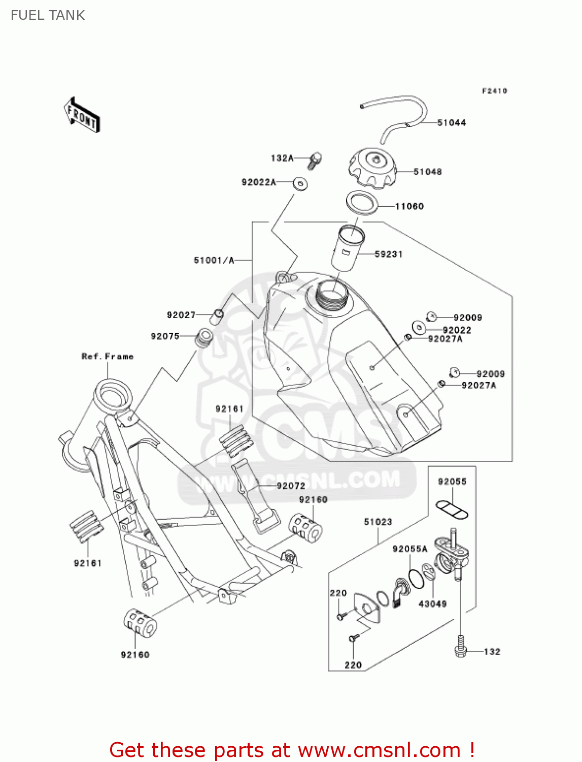 FUEL TANK KX100-D3 KX100 2003 USA CANADA