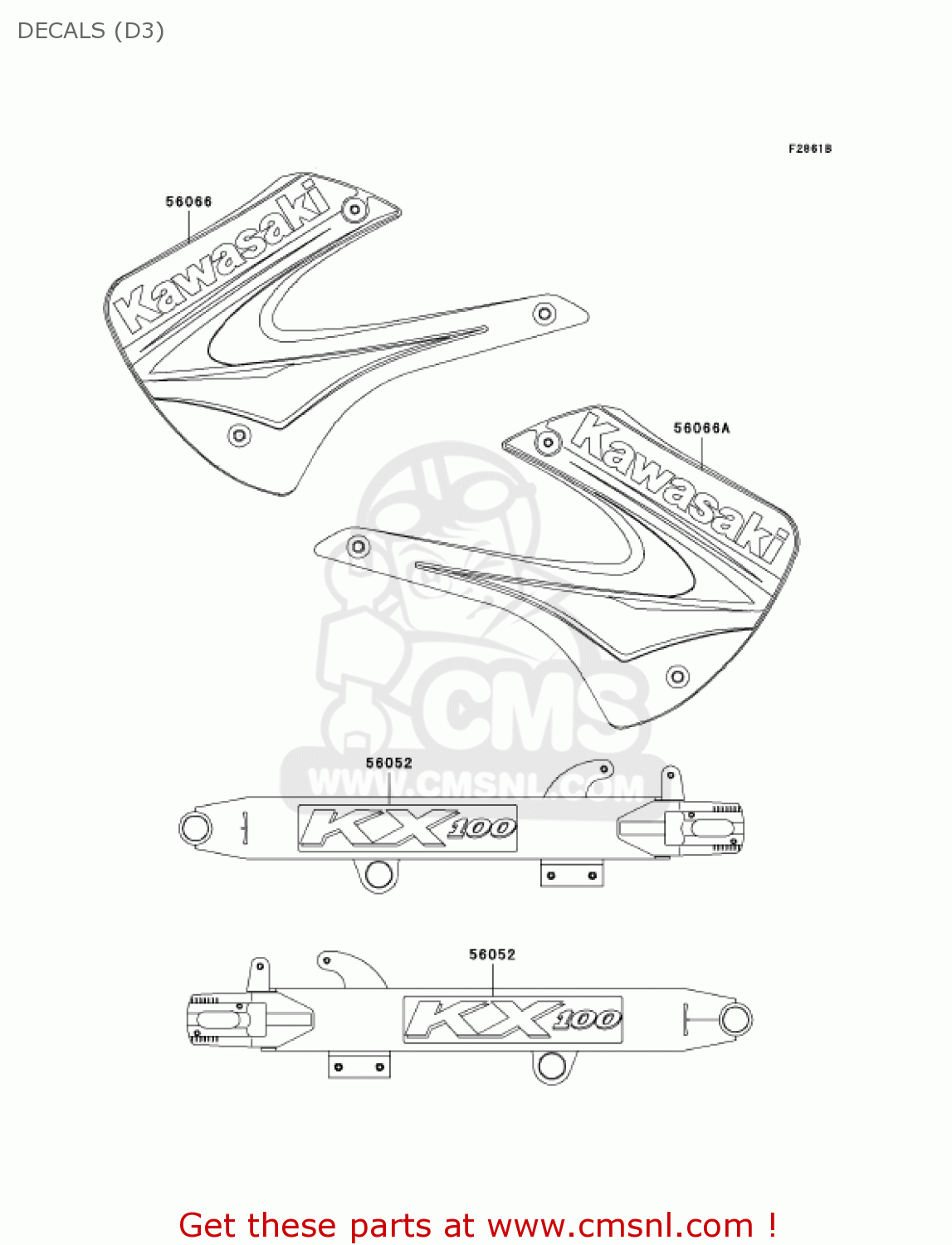 DECALS (D3) KX100-D3 KX100 2003 USA CANADA