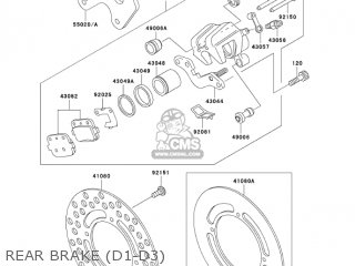REAR BRAKE (D1-D3) - KX100-D3 KX100 2003 USA CANADA