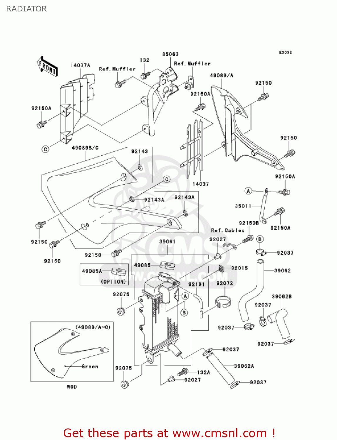 RADIATOR KX100-D4 KX100 2004 USA CANADA