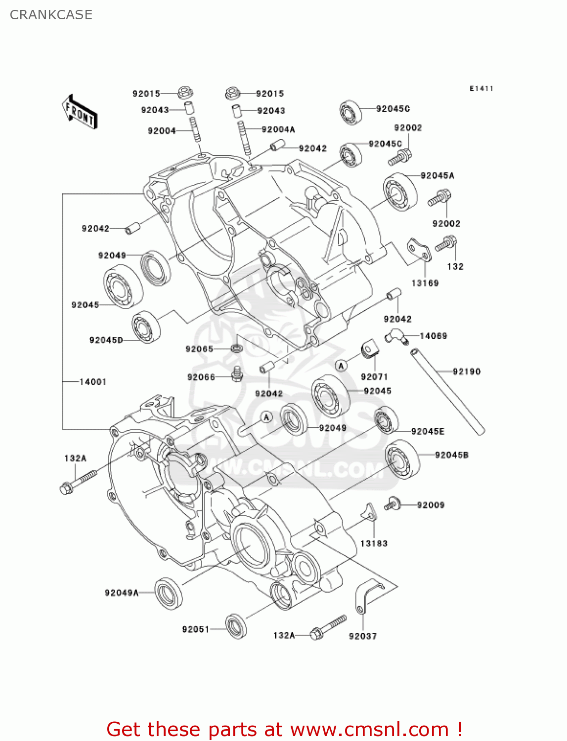 CRANKCASE KX100-D4 KX100 2004 USA CANADA