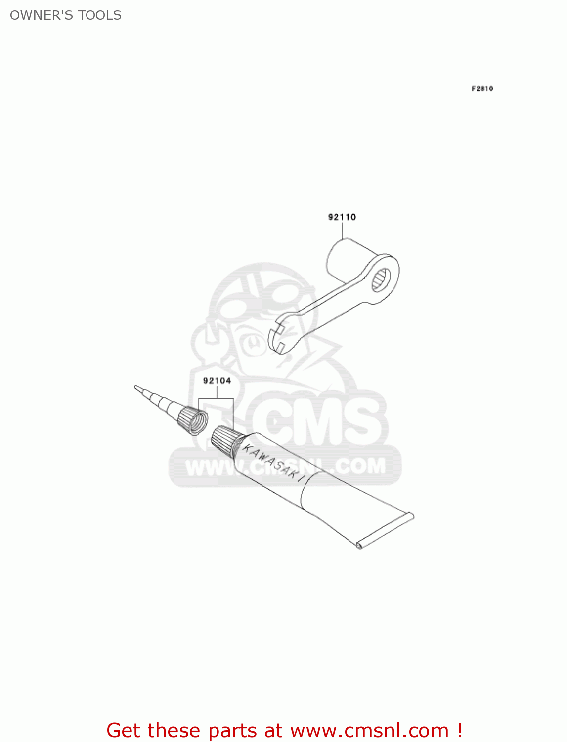 OWNER'S TOOLS KX100-D4 KX100 2004 USA CANADA