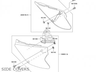 SIDE COVERS - KX100-D4 KX100 2004 USA CANADA