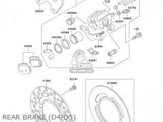 REAR BRAKE (D4/D5) - KX100-D4 KX100 2004 USA CANADA