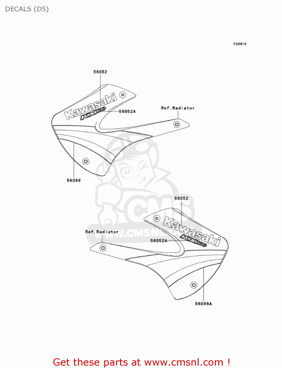 DECALS (D5) KX100-D5 KX100 2005 USA CANADA
