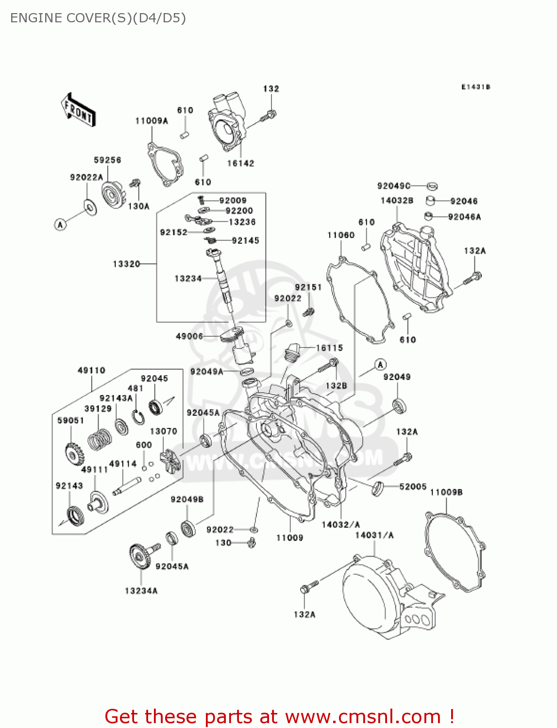 ENGINE COVER(S)(D4/D5) KX100-D5 KX100 2005 USA CANADA