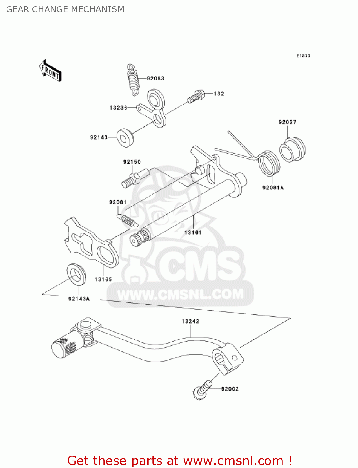 GEAR CHANGE MECHANISM KX100-D5 KX100 2005 USA CANADA
