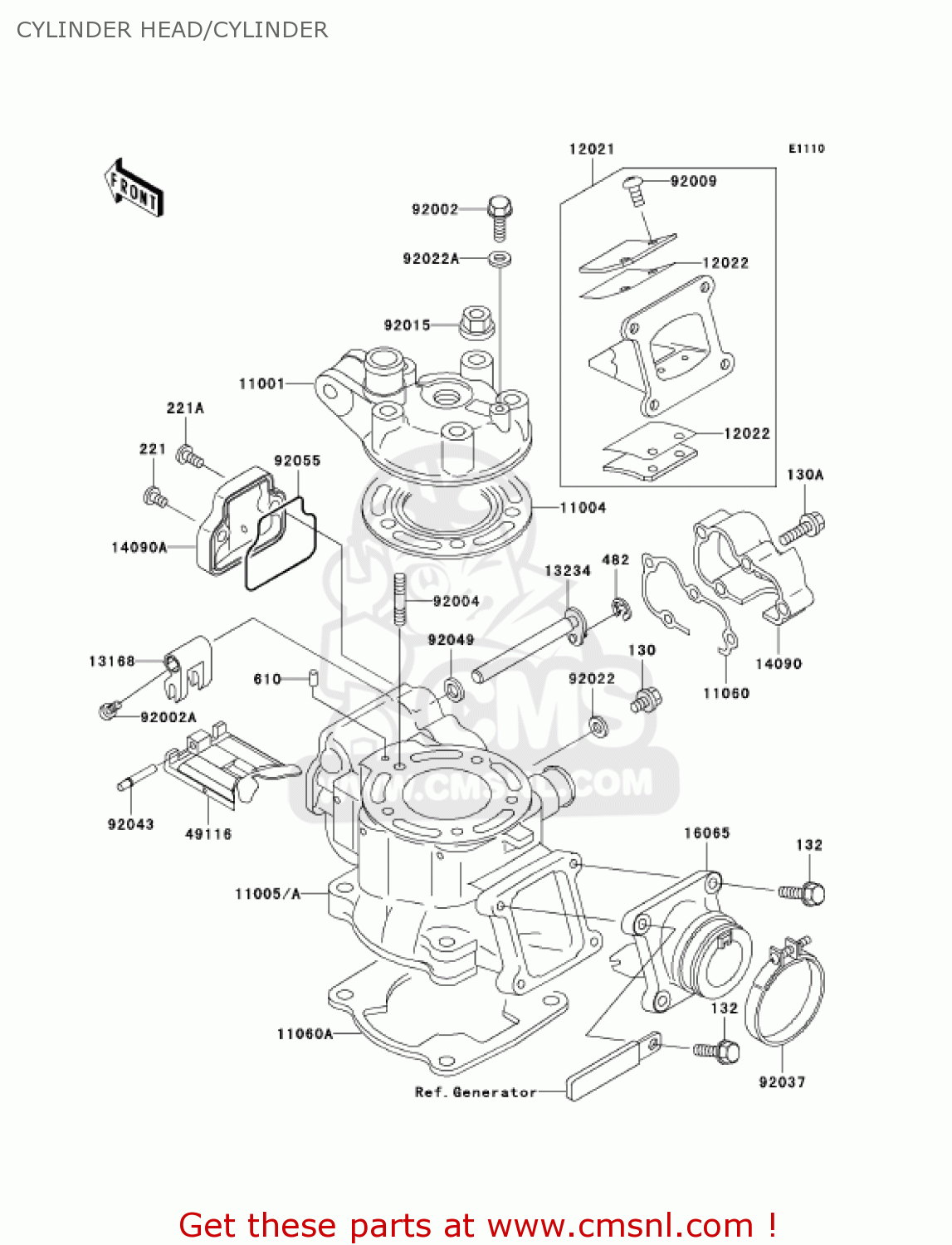 CYLINDER HEAD/CYLINDER KX100-D5 KX100 2005 USA CANADA