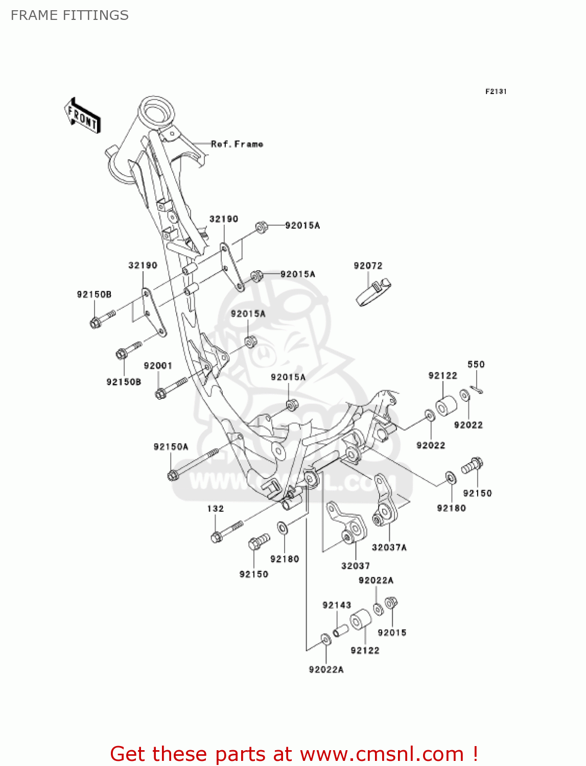 FRAME FITTINGS KX100-D5 KX100 2005 USA CANADA