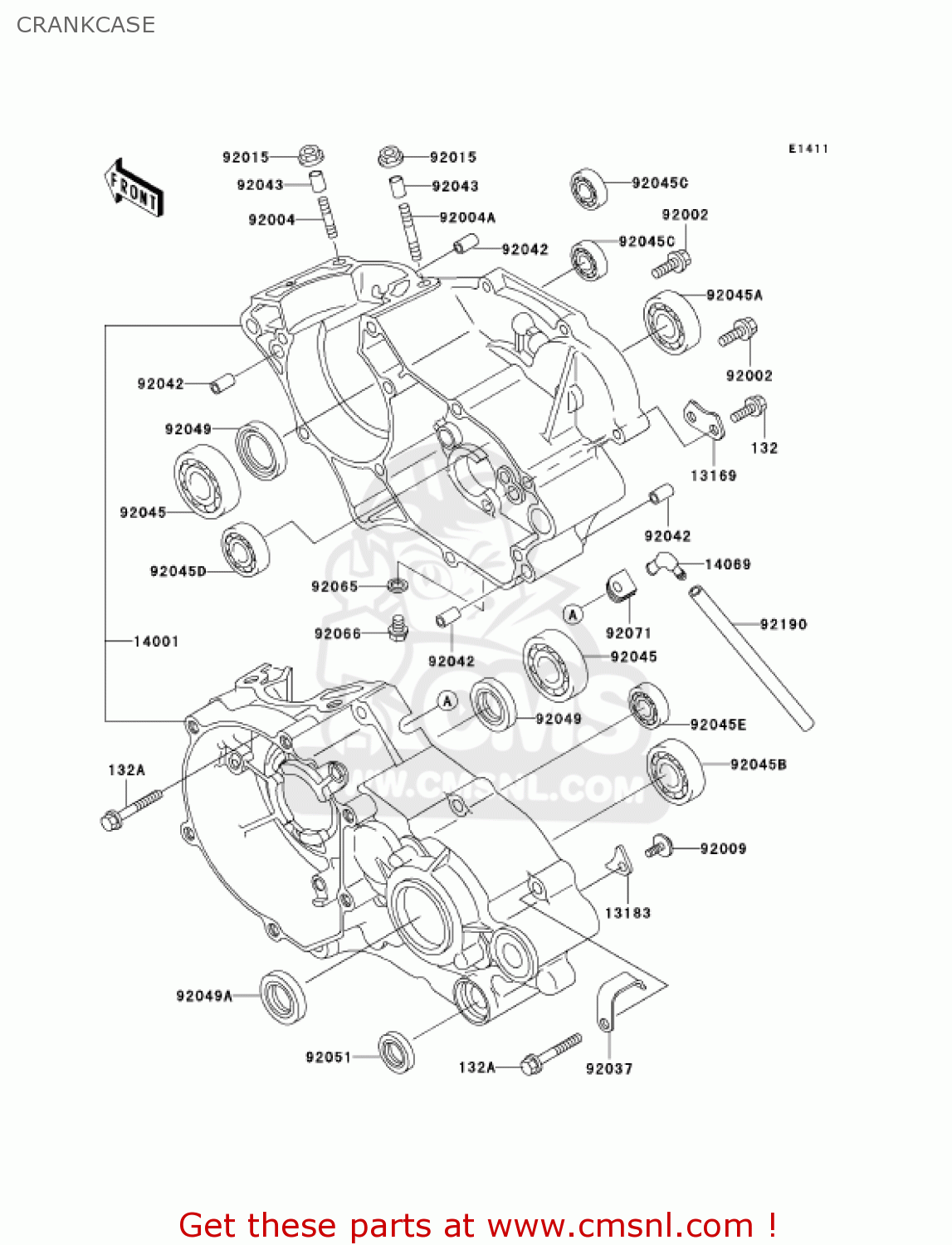 CRANKCASE KX100-D5 KX100 2005 USA CANADA