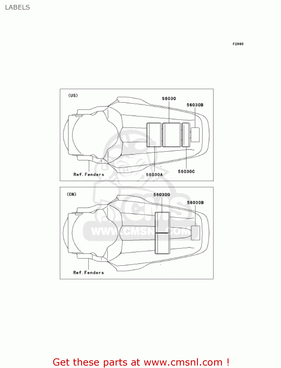 LABELS KX100-D5 KX100 2005 USA CANADA