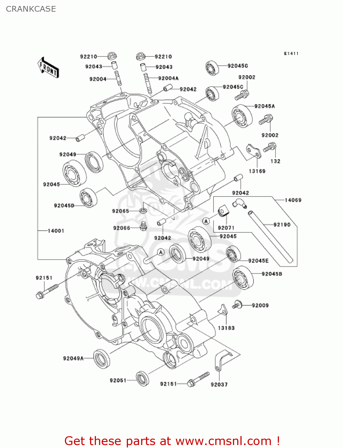 CRANKCASE KX100D6F KX100 2006 USA CANADA