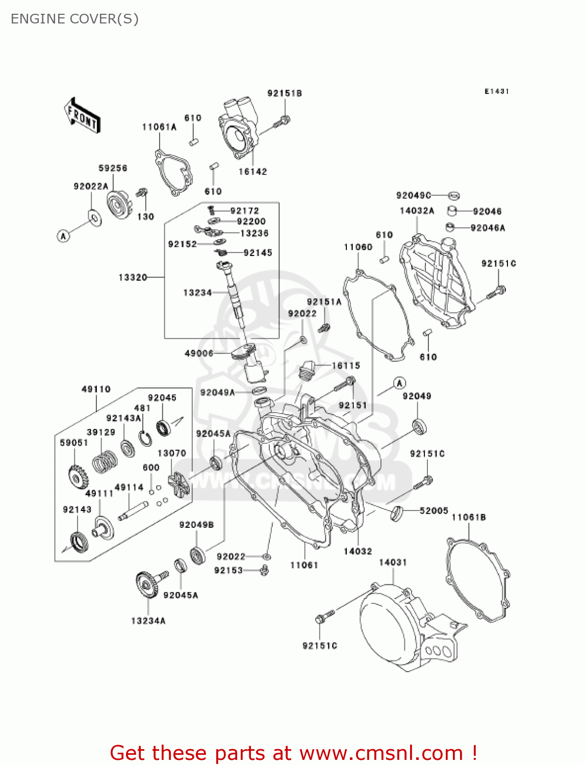 ENGINE COVER(S) KX100D6F KX100 2006 USA CANADA