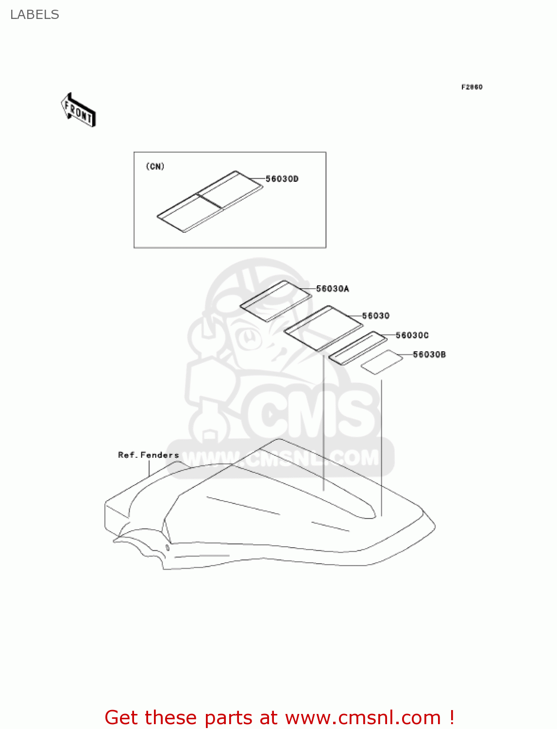LABELS KX100D6F KX100 2006 USA CANADA