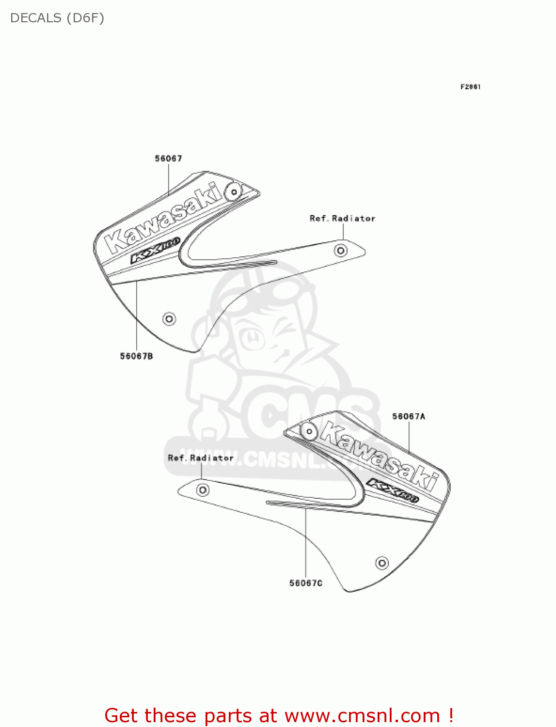 DECALS (D6F) KX100D6F KX100 2006 USA CANADA