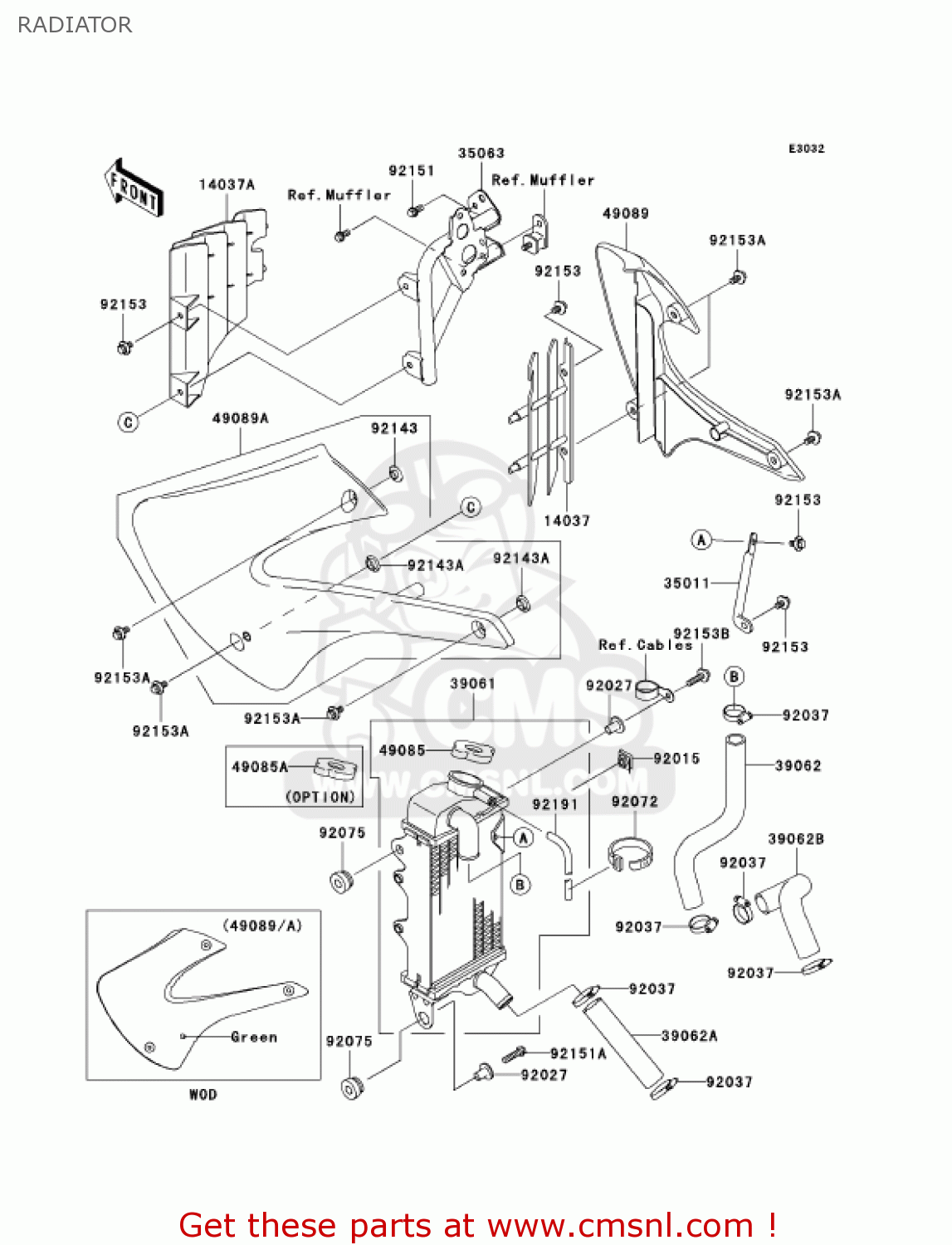 RADIATOR KX100D6F KX100 2006 USA CANADA