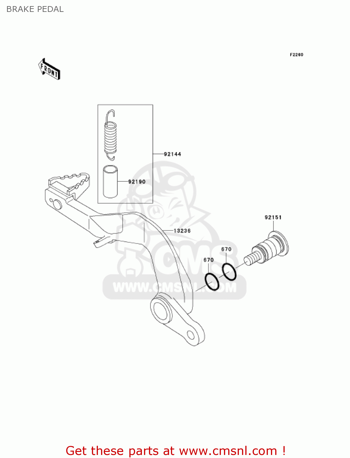 BRAKE PEDAL KX100D6F KX100 2006 USA CANADA
