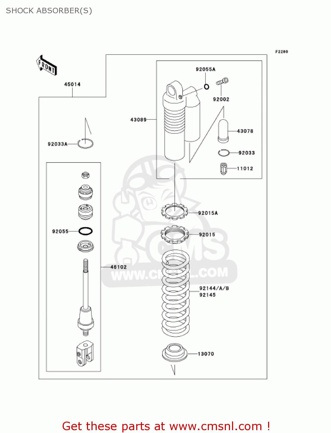 SHOCK ABSORBER(S) KX100D6F KX100 2006 USA CANADA