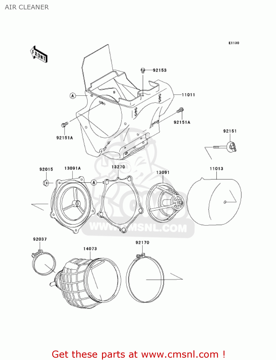 AIR CLEANER KX100D6F KX100 2006 USA CANADA
