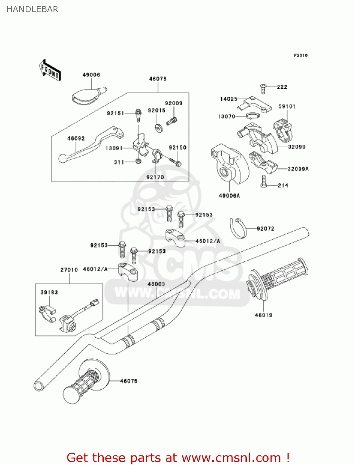 HANDLEBAR KX100D6F KX100 2006 USA CANADA