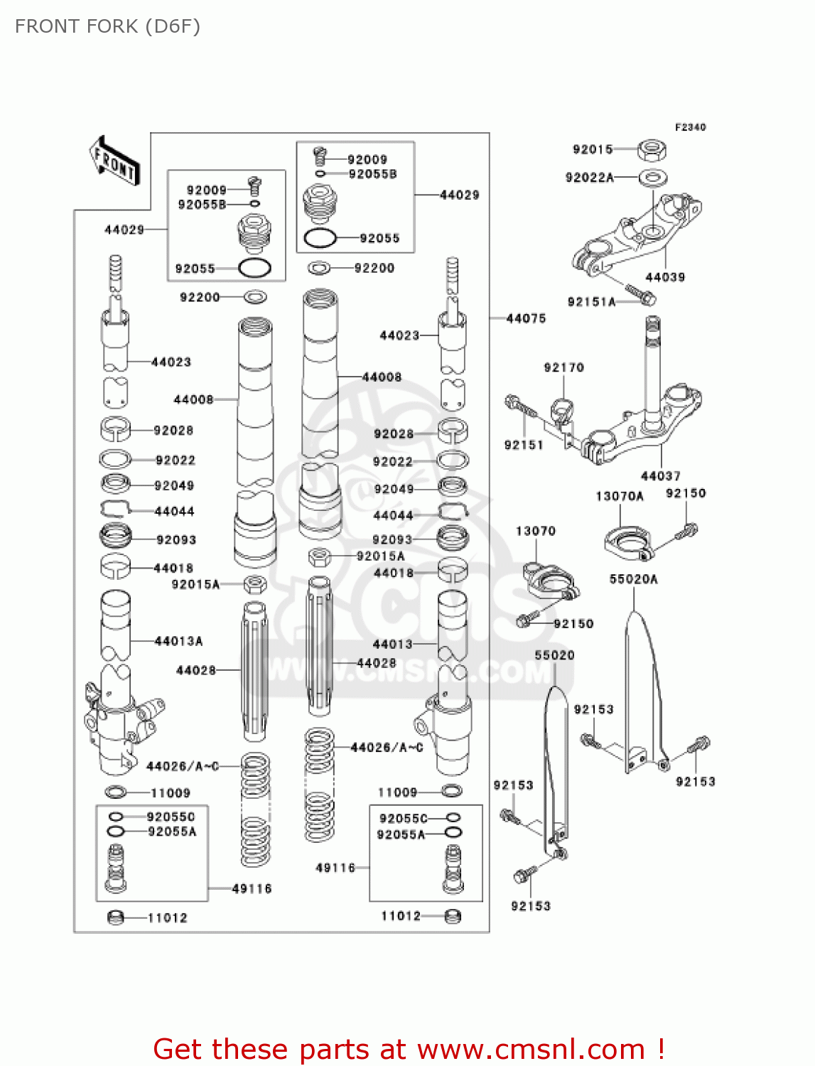 FRONT FORK (D6F) KX100D6F KX100 2006 USA CANADA