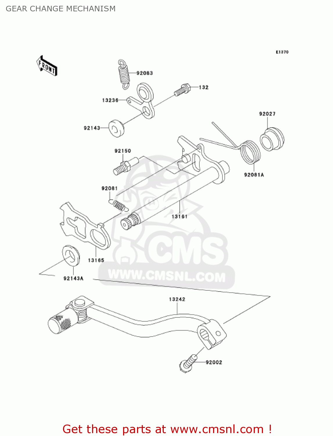 GEAR CHANGE MECHANISM KX100D6F KX100 2006 USA CANADA