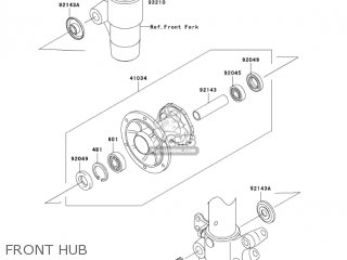 FRONT HUB - KX100D6F KX100 2006 USA CANADA