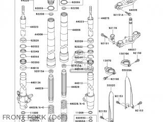 FRONT FORK (D6F) - KX100D6F KX100 2006 USA CANADA