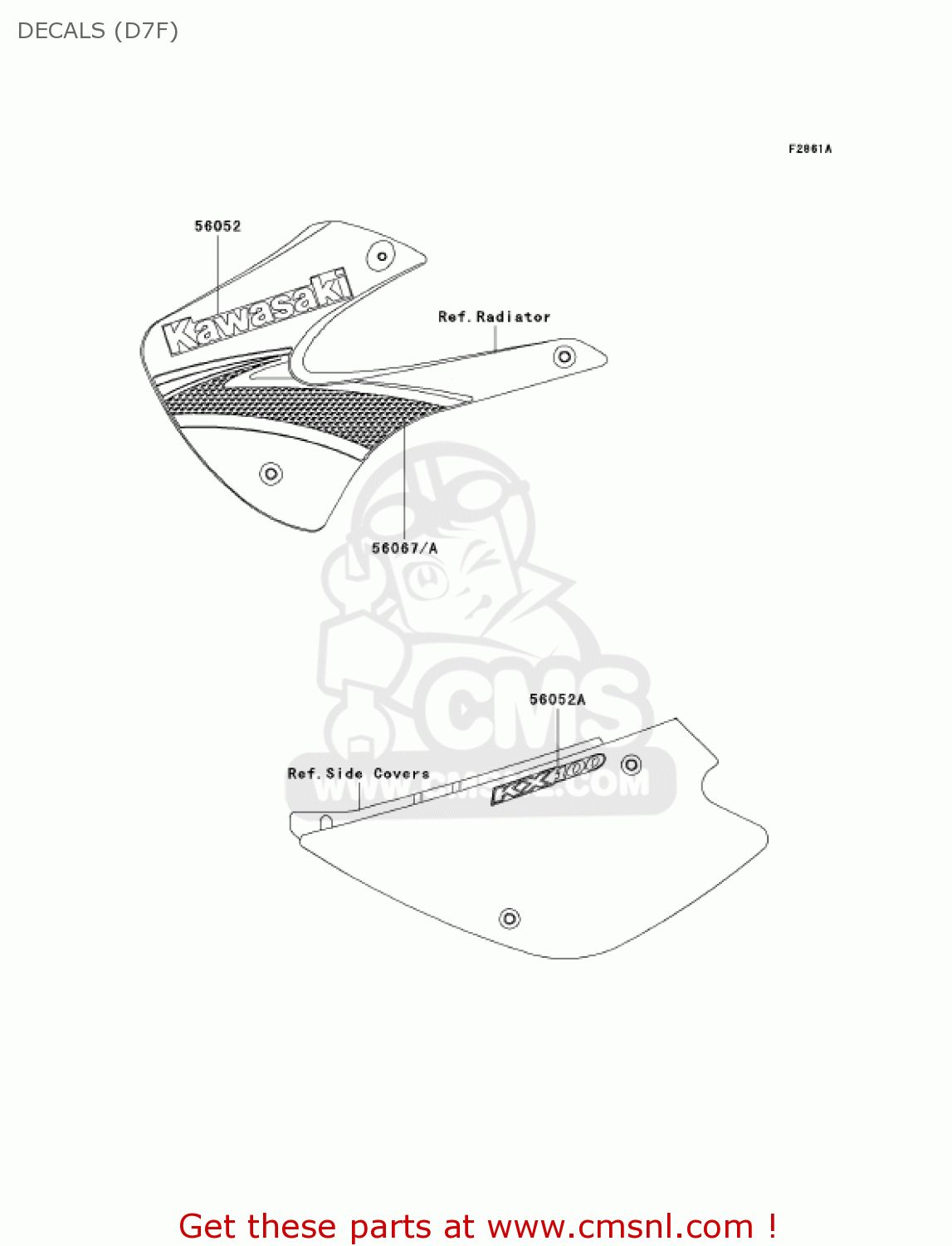 DECALS (D7F) KX100D7F KX100 2007 USA CANADA