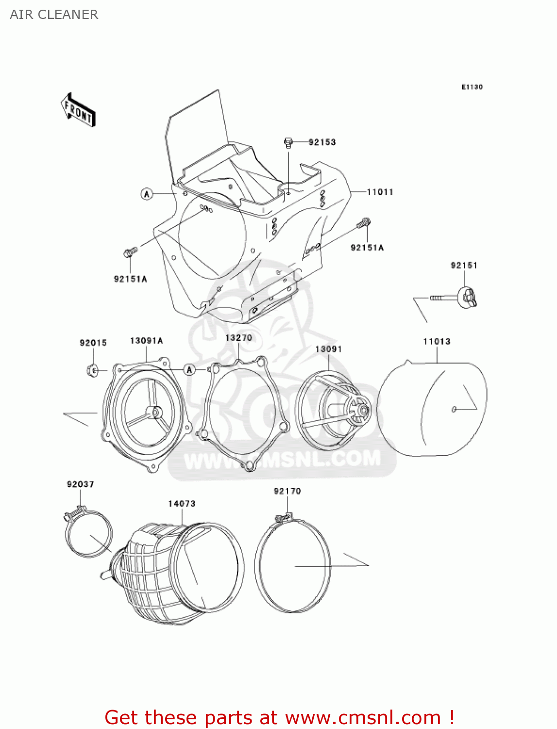 AIR CLEANER KX100D7F KX100 2007 USA CANADA