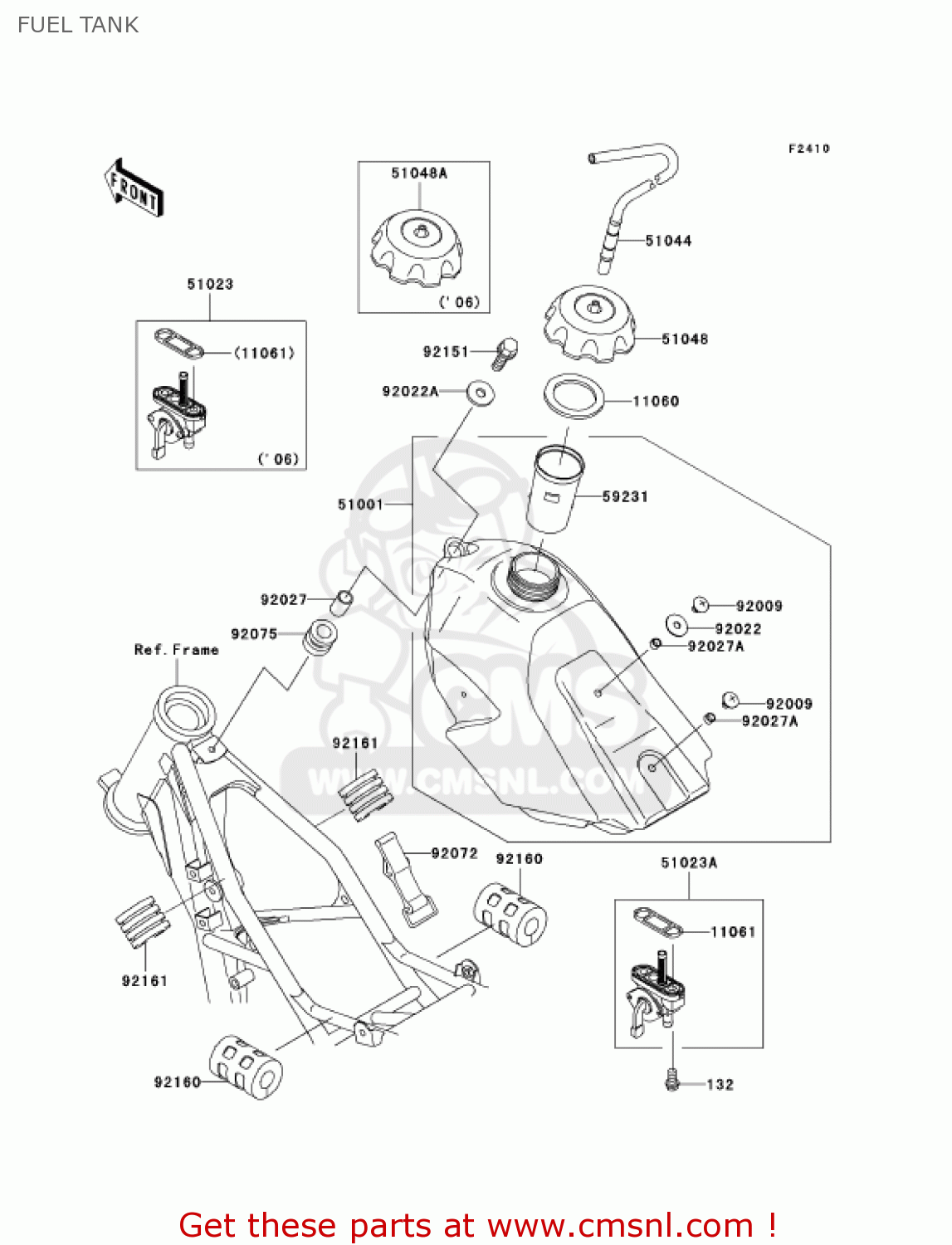 FUEL TANK KX100D7F KX100 2007 USA CANADA