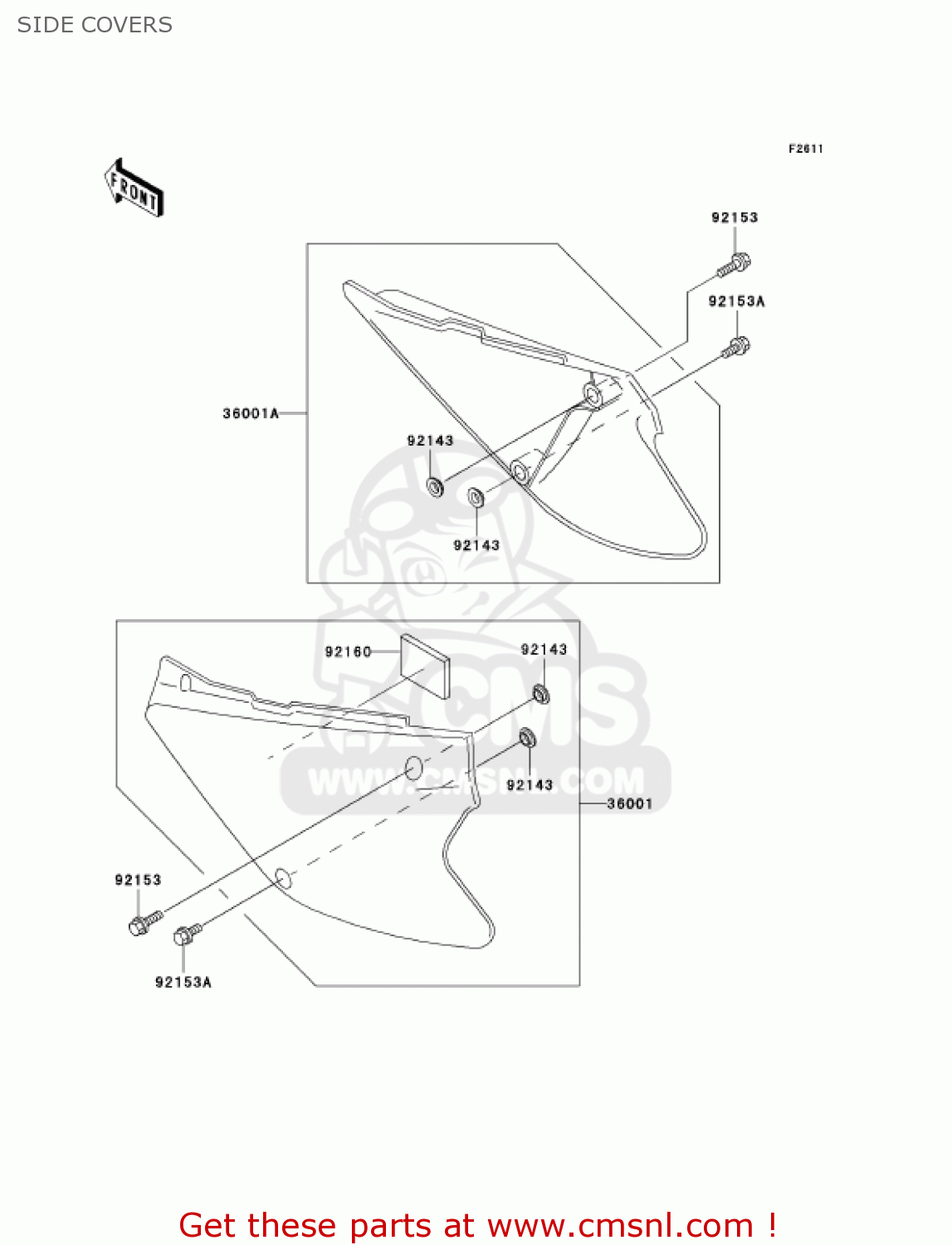 SIDE COVERS KX100D7F KX100 2007 USA CANADA