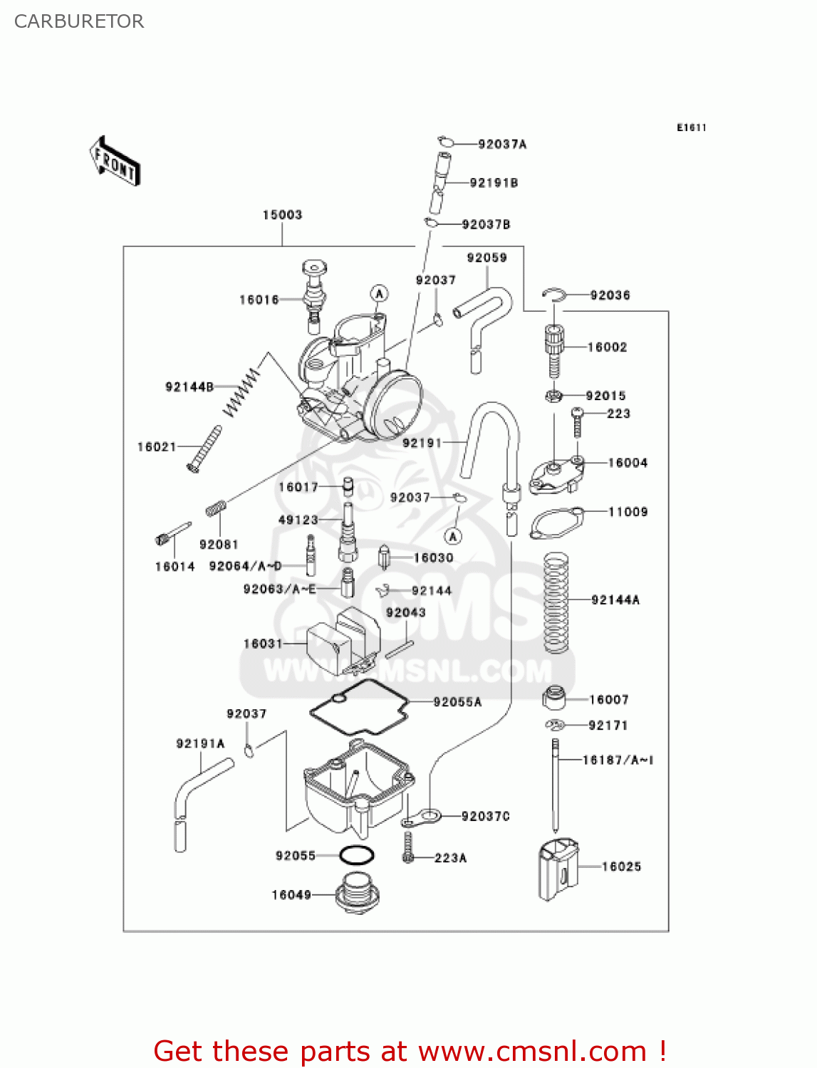 CARBURETOR KX100D7F KX100 2007 USA CANADA