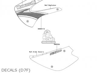 DECALS (D7F) - KX100D7F KX100 2007 USA CANADA