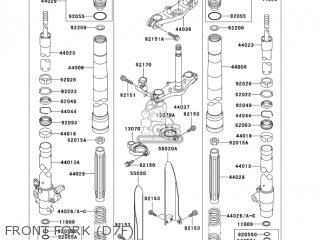 FRONT FORK (D7F) - KX100D7F KX100 2007 USA CANADA