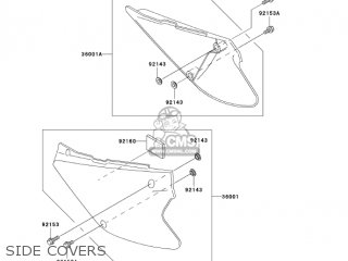 SIDE COVERS - KX100D7F KX100 2007 USA CANADA