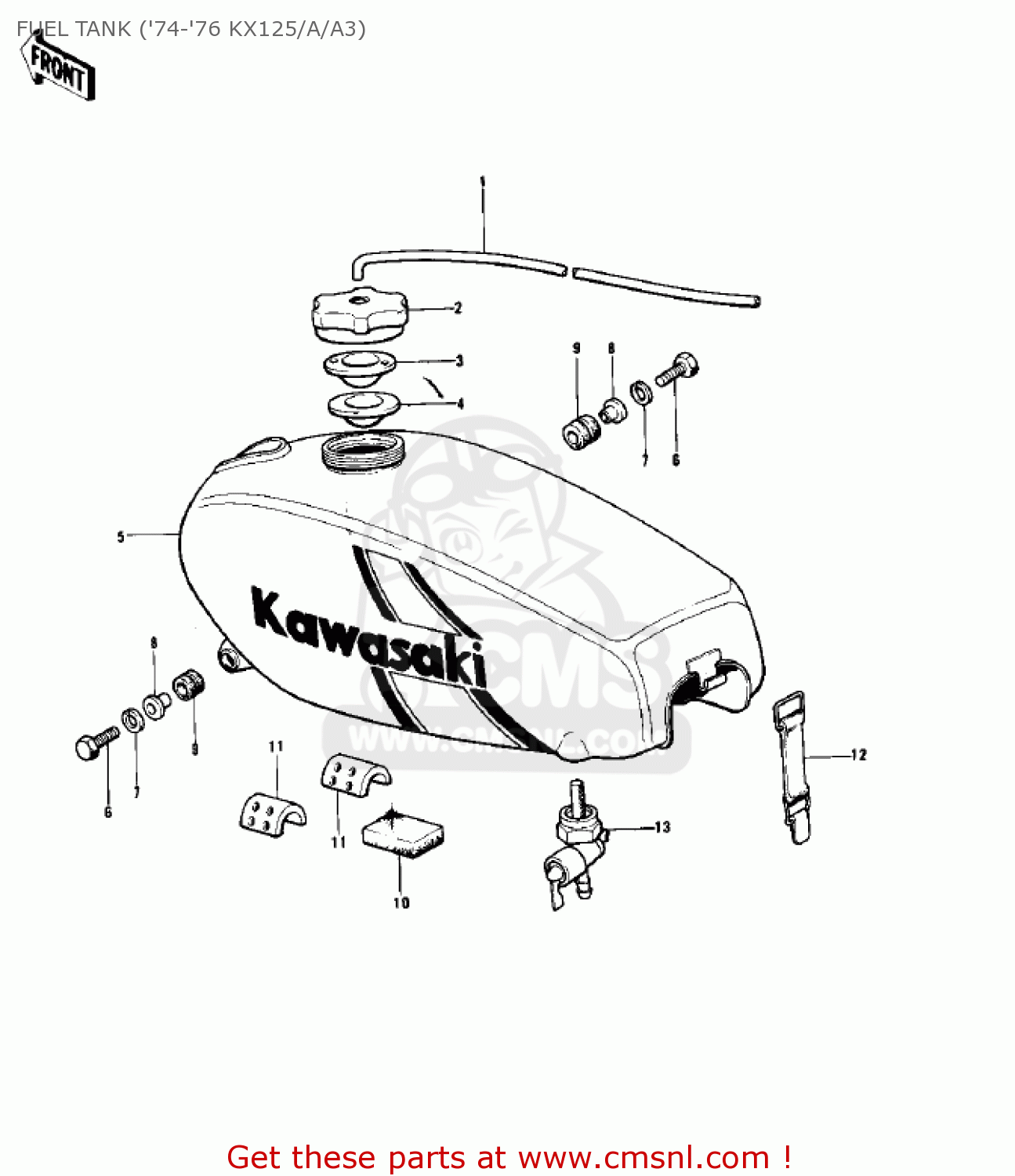 FUEL TANK ('74-'76 KX125/A/A3) KX125 1974
