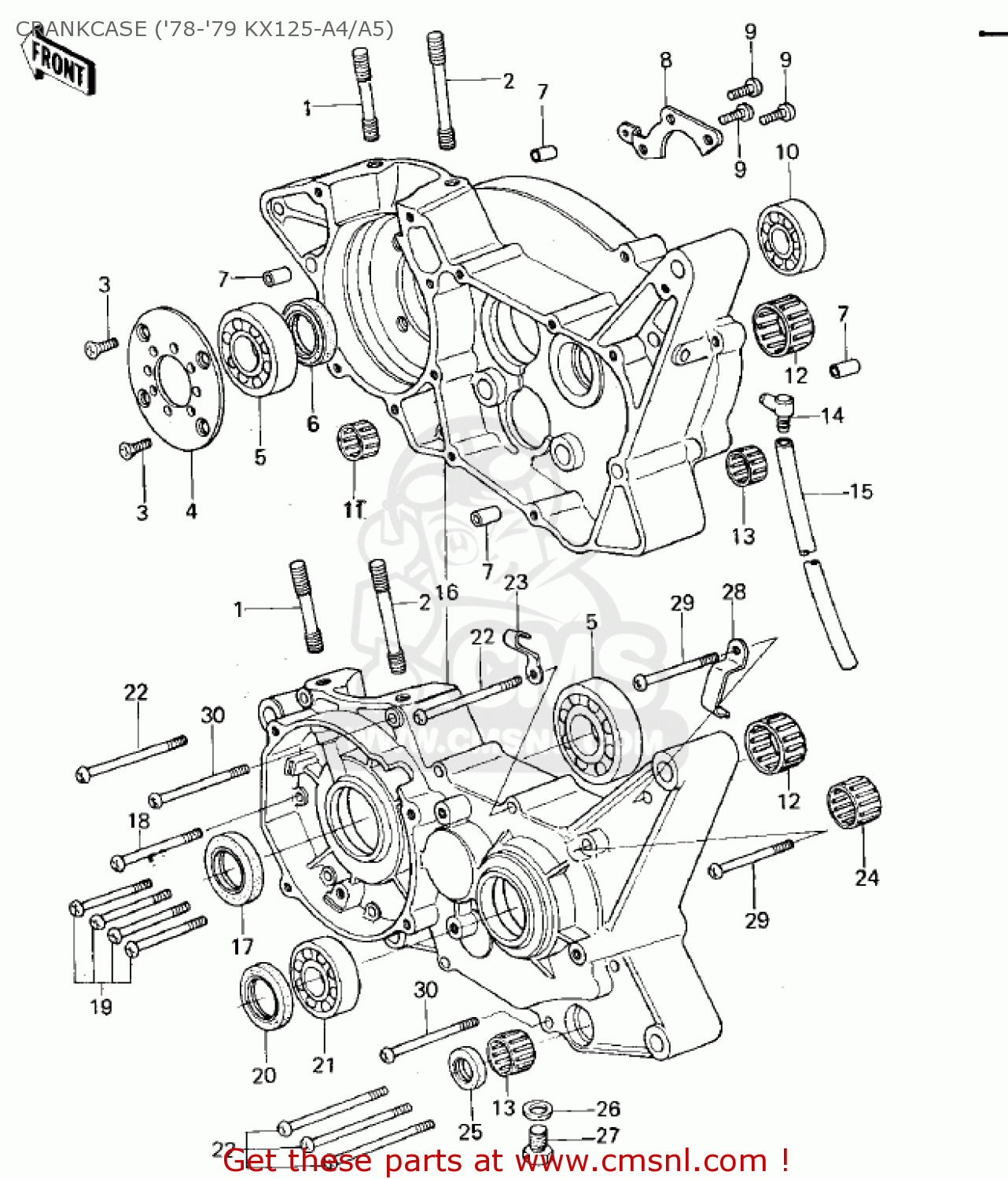 CRANKCASE ('78-'79 KX125-A4/A5) KX125 1974