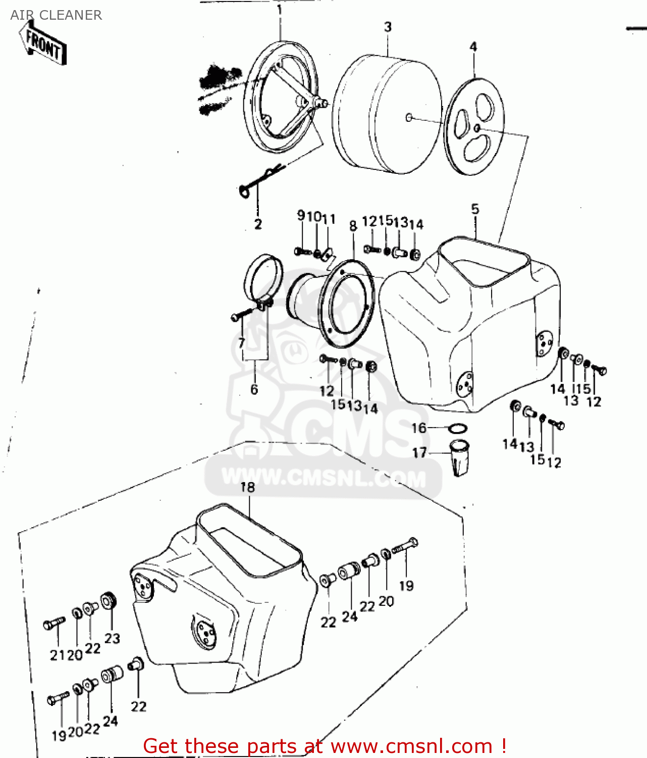 AIR CLEANER KX125 1974