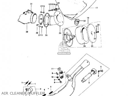AIR CLEANER/MUFFLER - KX125 1974