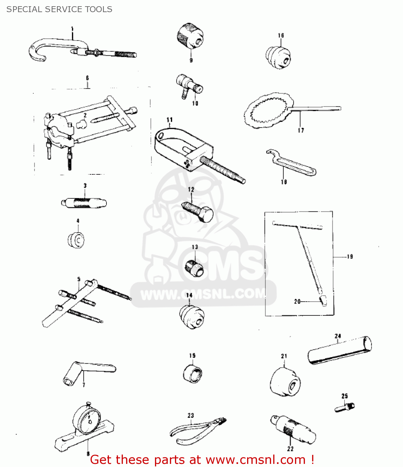 SPECIAL SERVICE TOOLS KX125-A 1975