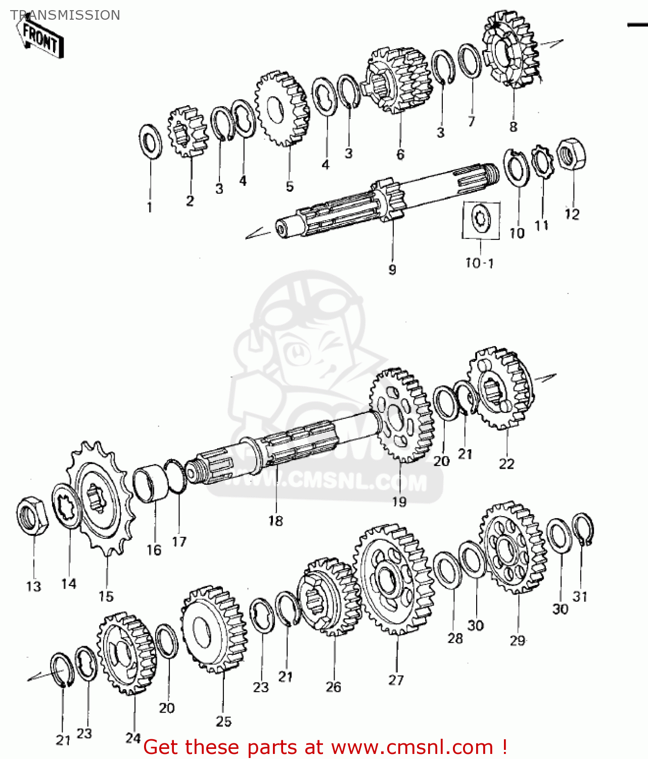 TRANSMISSION KX125-A 1975
