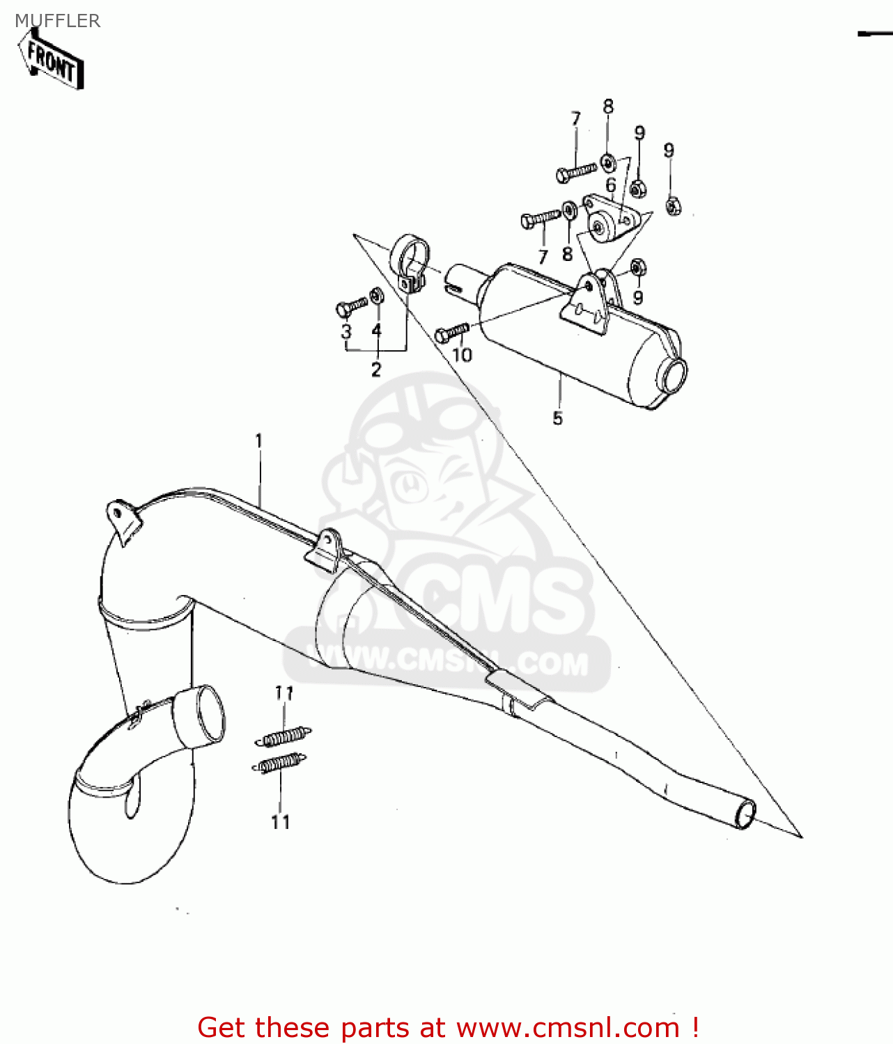 MUFFLER KX125-A 1975